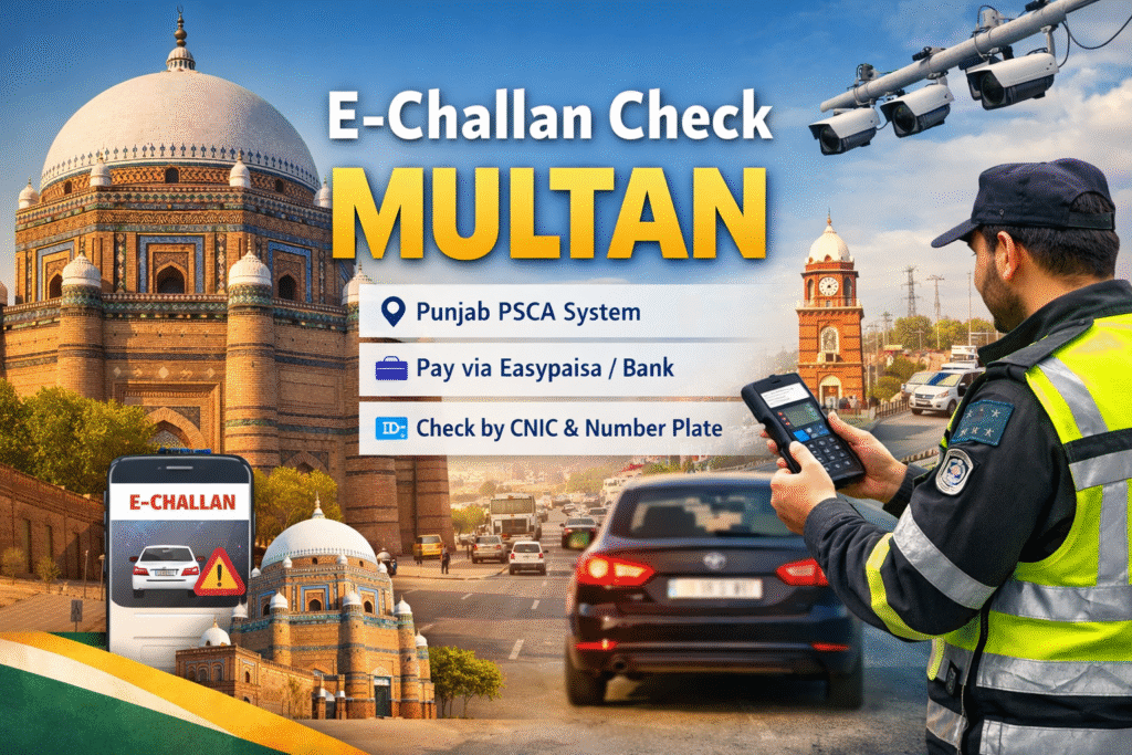 E Challan Check Multan Online | Multan Traffic Challan Check Online