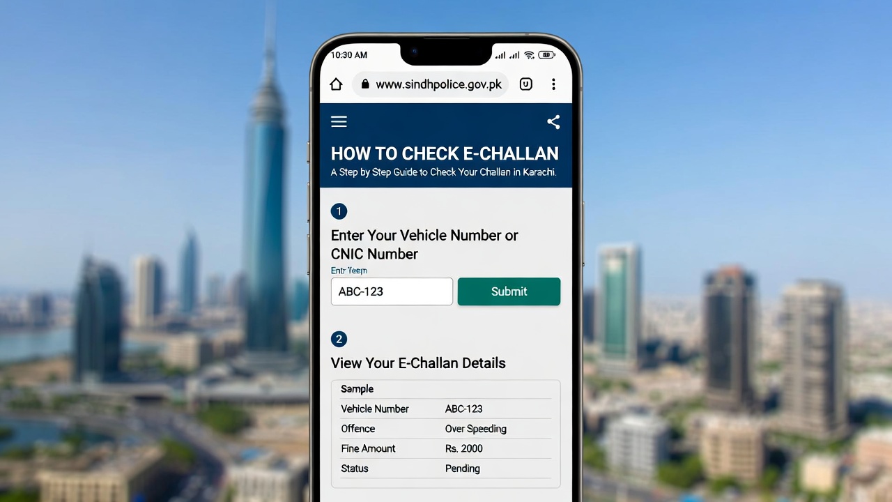 how to check e challan karachi